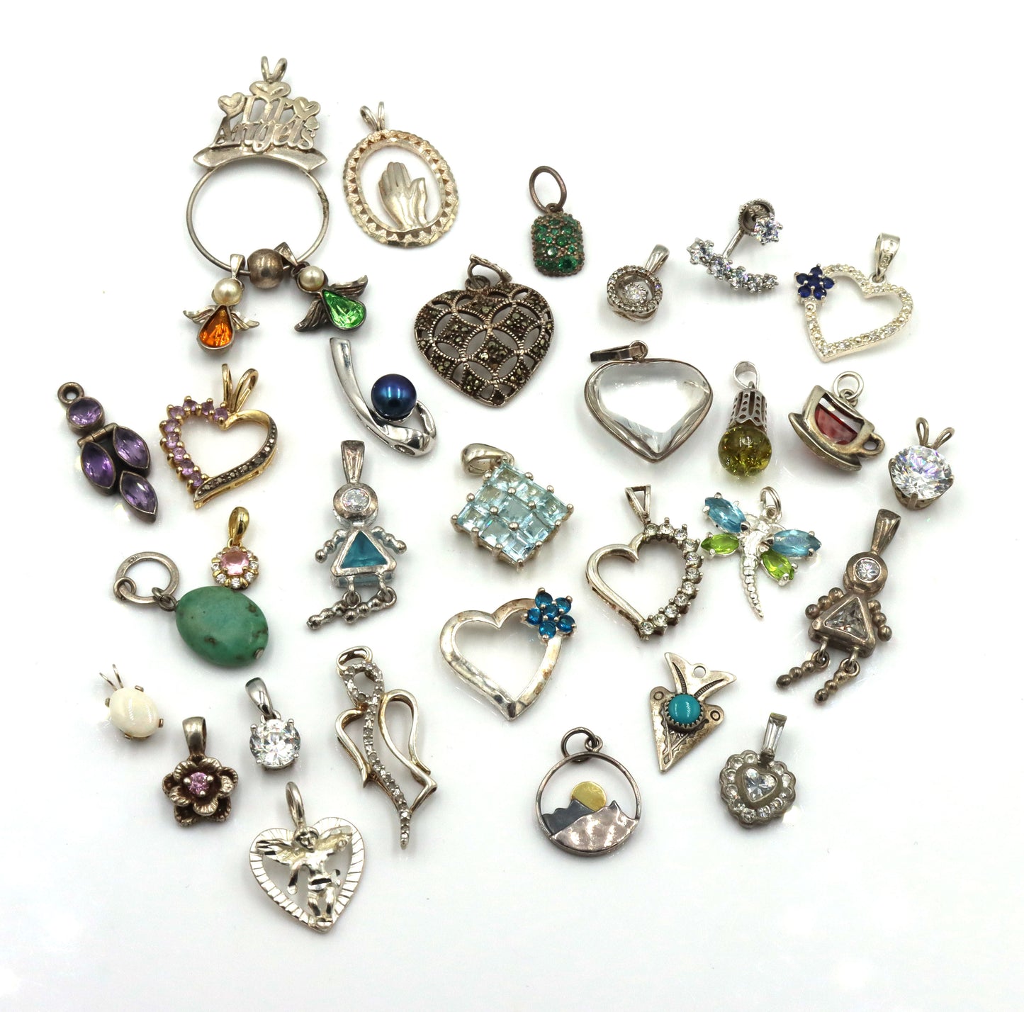Group lot of Vintage 925 sterling silver pendants