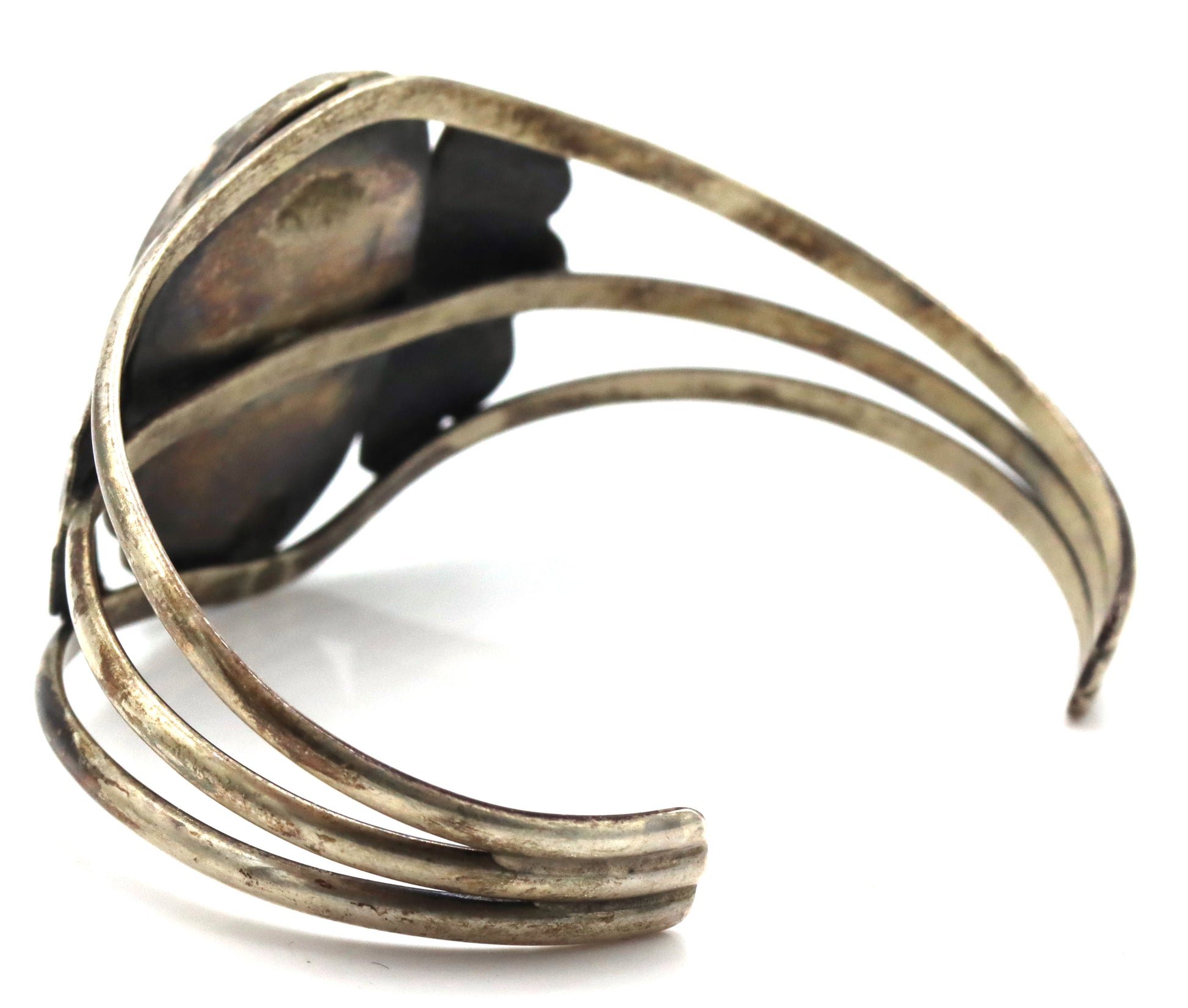 925 Sterling Silver Vintage Navajo Style Large Turquoise Cuff Bracelet
