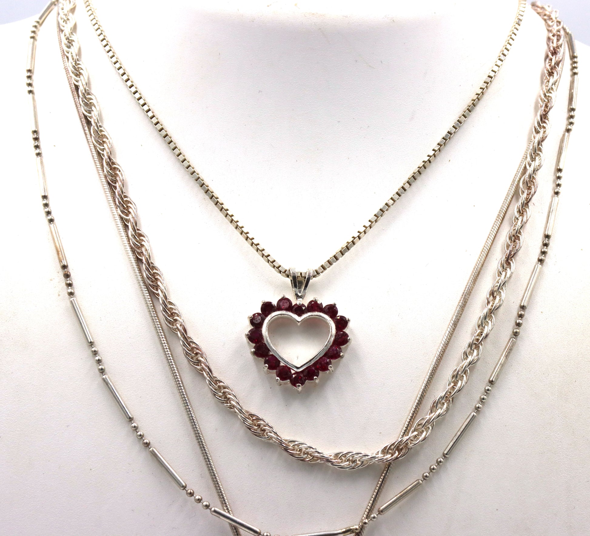 Group lot of 4 Vintage 925 sterling silver necklaces