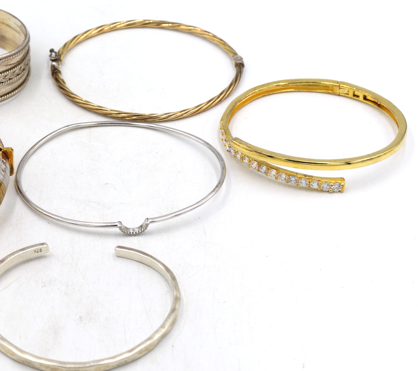 Group lot of Vintage 925 sterling silver bangles