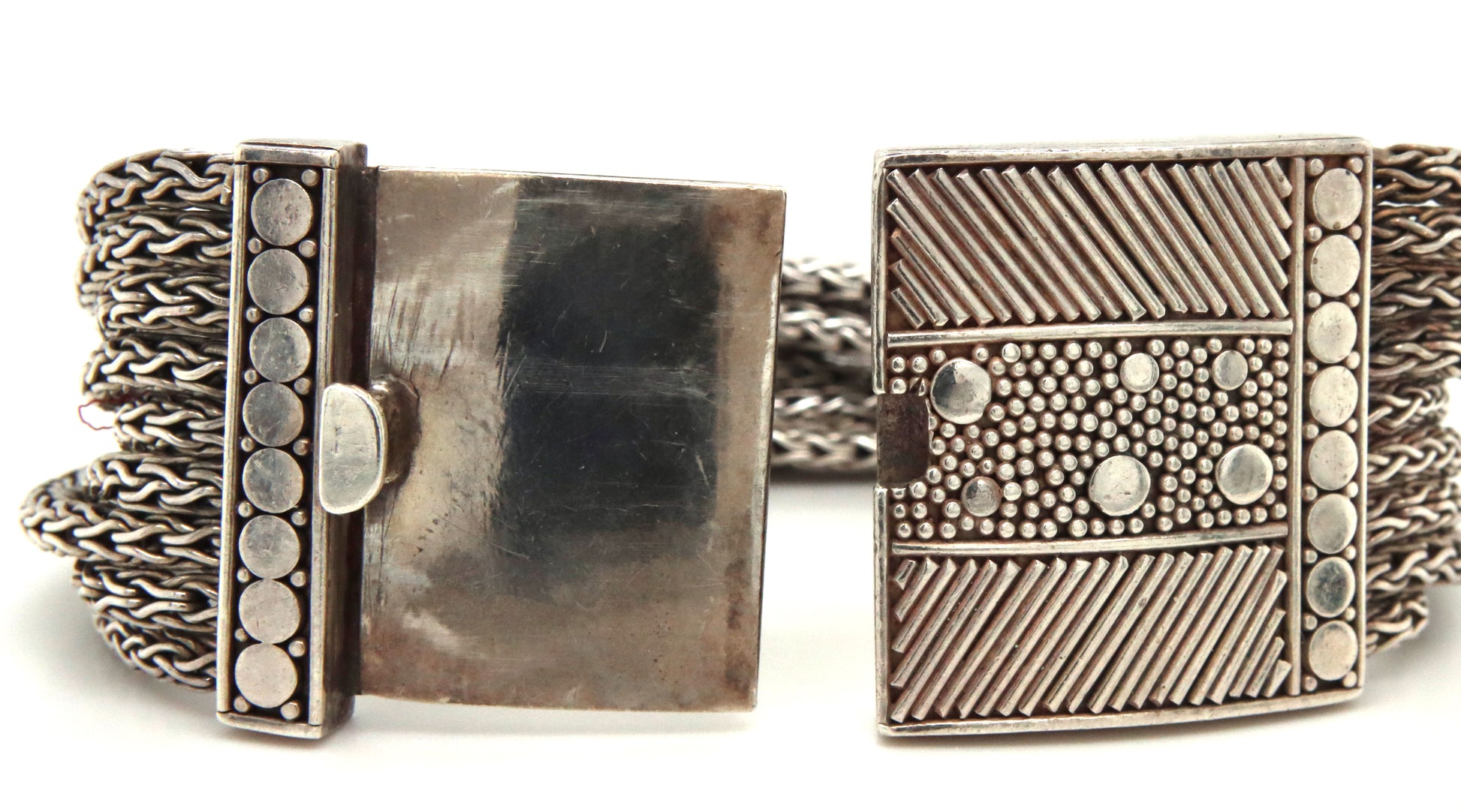 925 Sterling silver multi row wheat bracelet