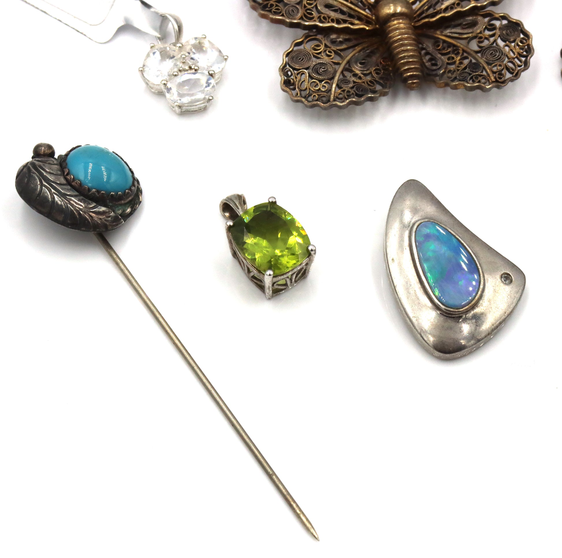 Group lot of vintage 925 sterling silver pendants