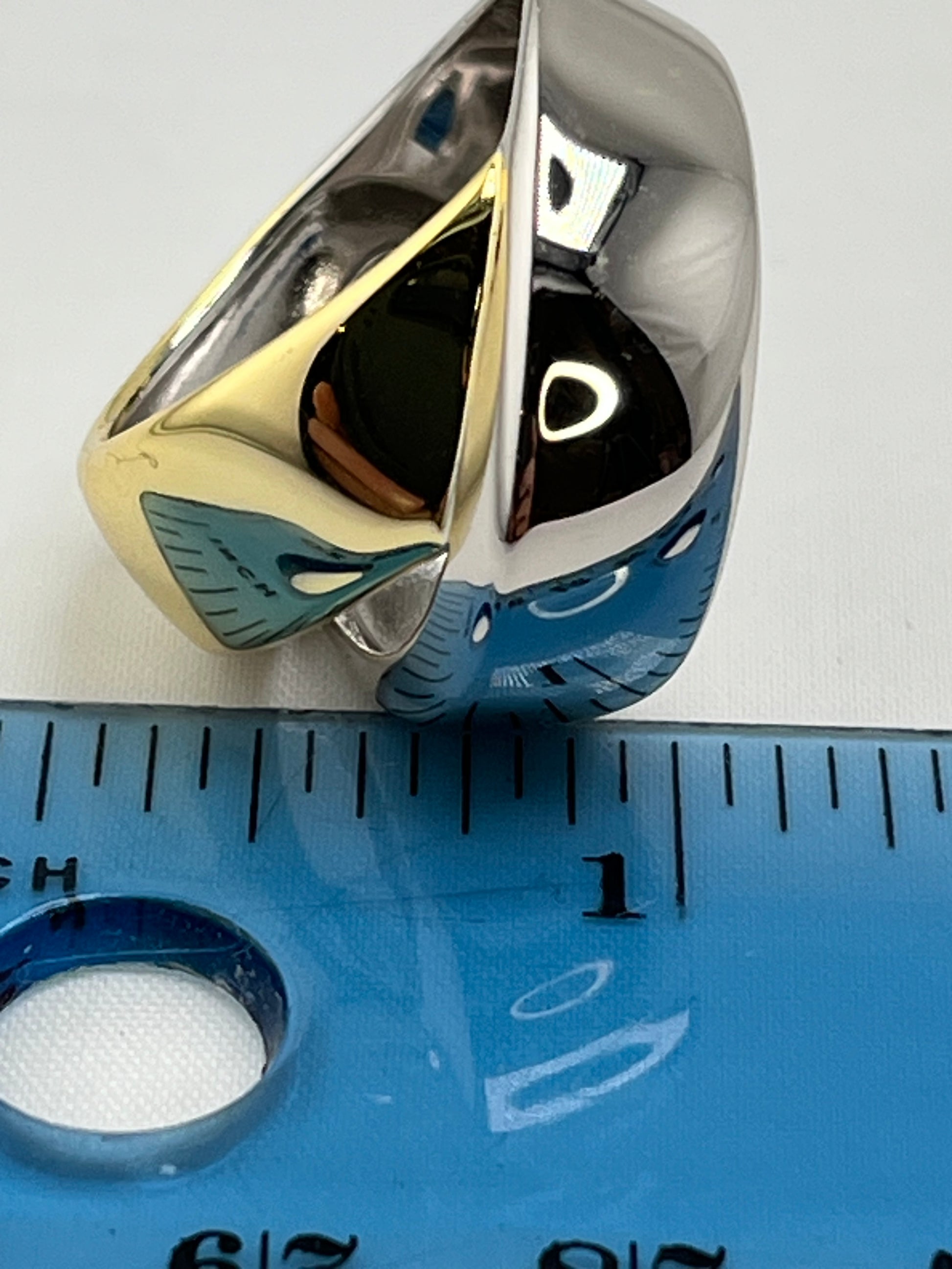 925 Sterling Silver Two Tone Crossover Ring