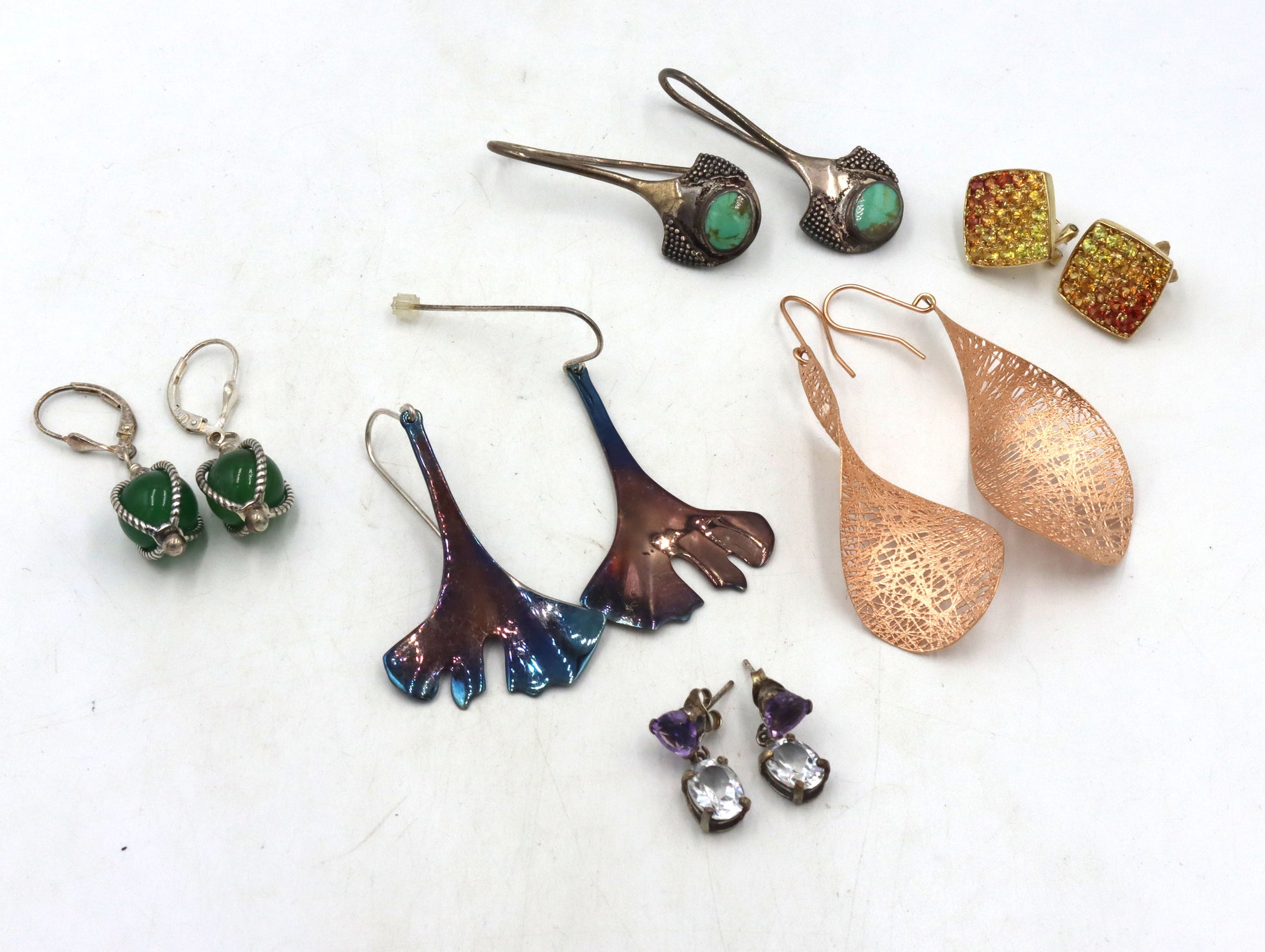 6 Pairs of 925 sterling silver earrings