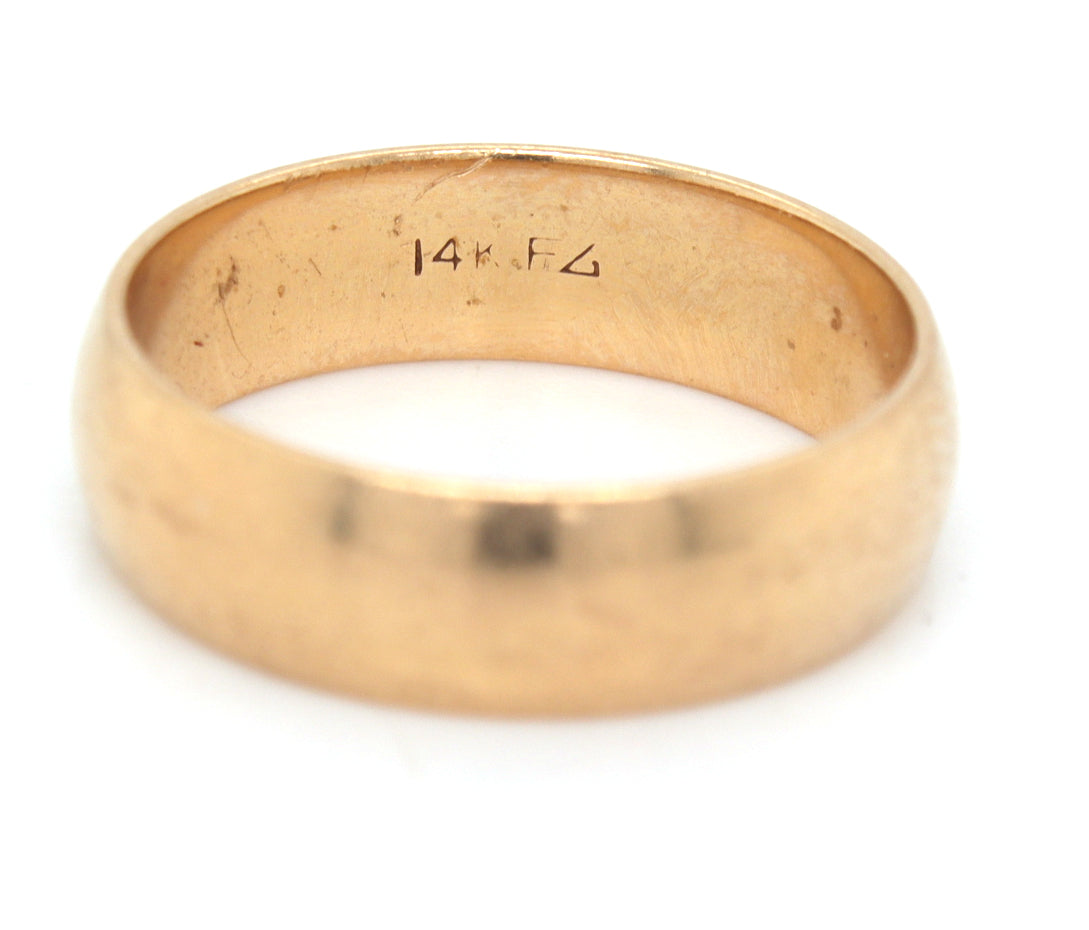 Simple 14kt Yellow gold wedding band