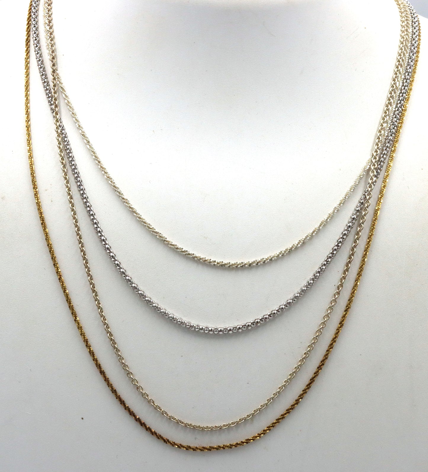 Group lot of 4 Vintage 925 sterling silver chains