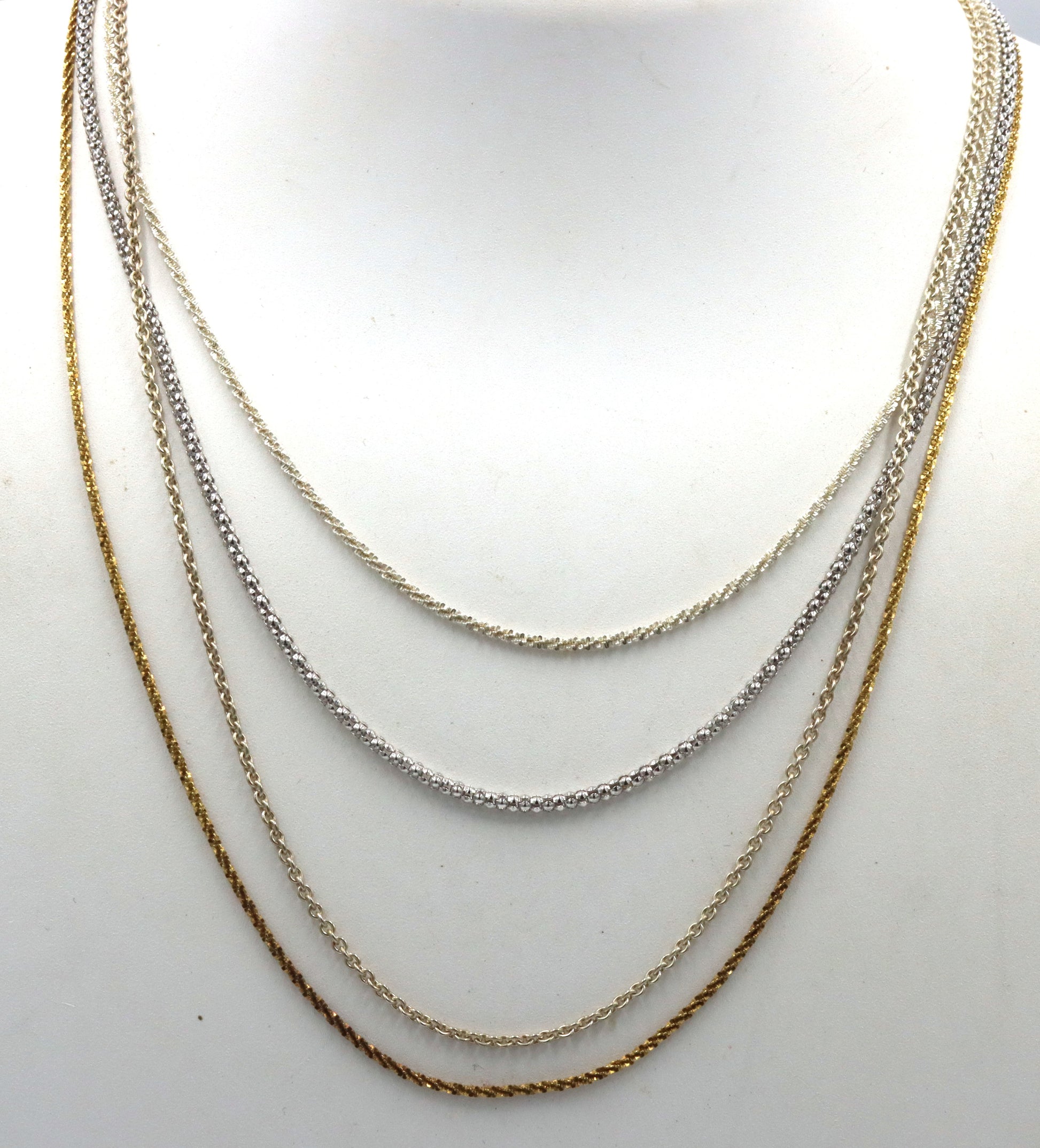 Group lot of 4 Vintage 925 sterling silver chains
