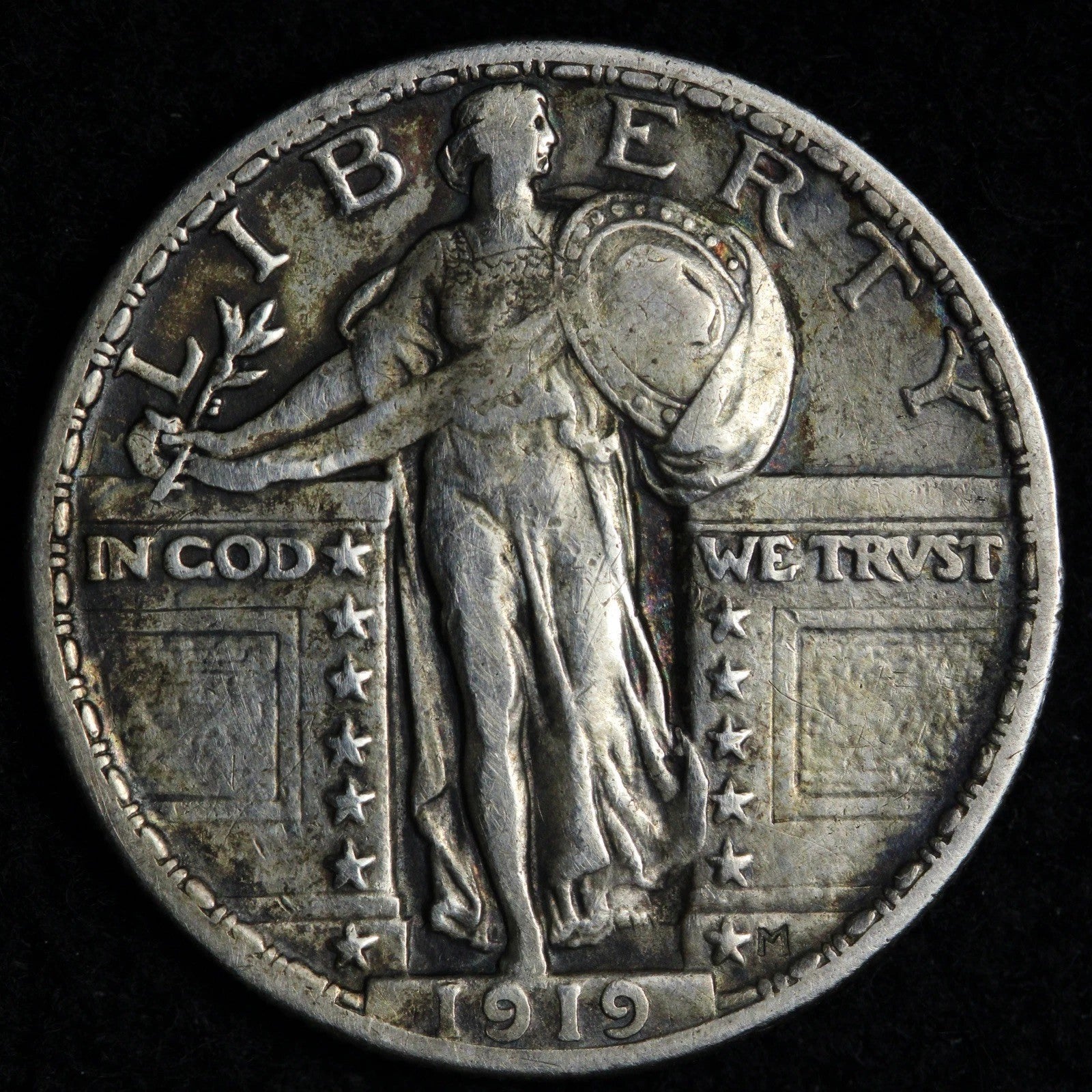 1919 Standing Liberty Quarter Type 2 Better Early Silver Quarter Fine - Very Fine Details