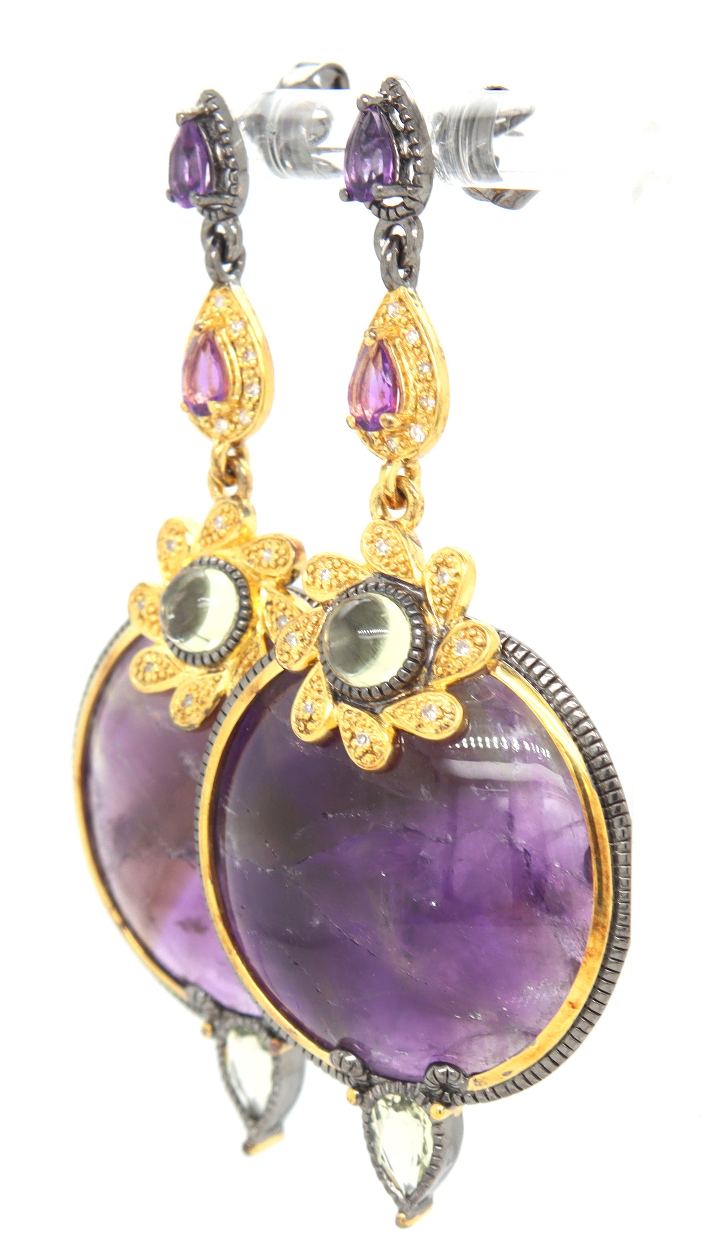 Carlo Viani 925 sterling silver Amethyst dangle earrings