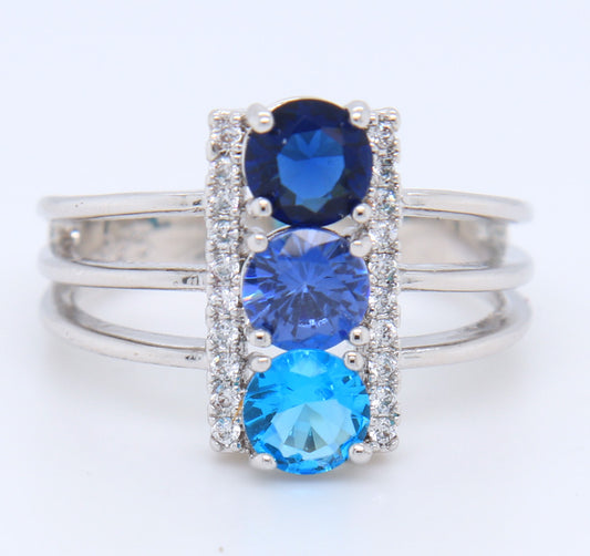 925 Sterling Silver Blue Spinel Ring