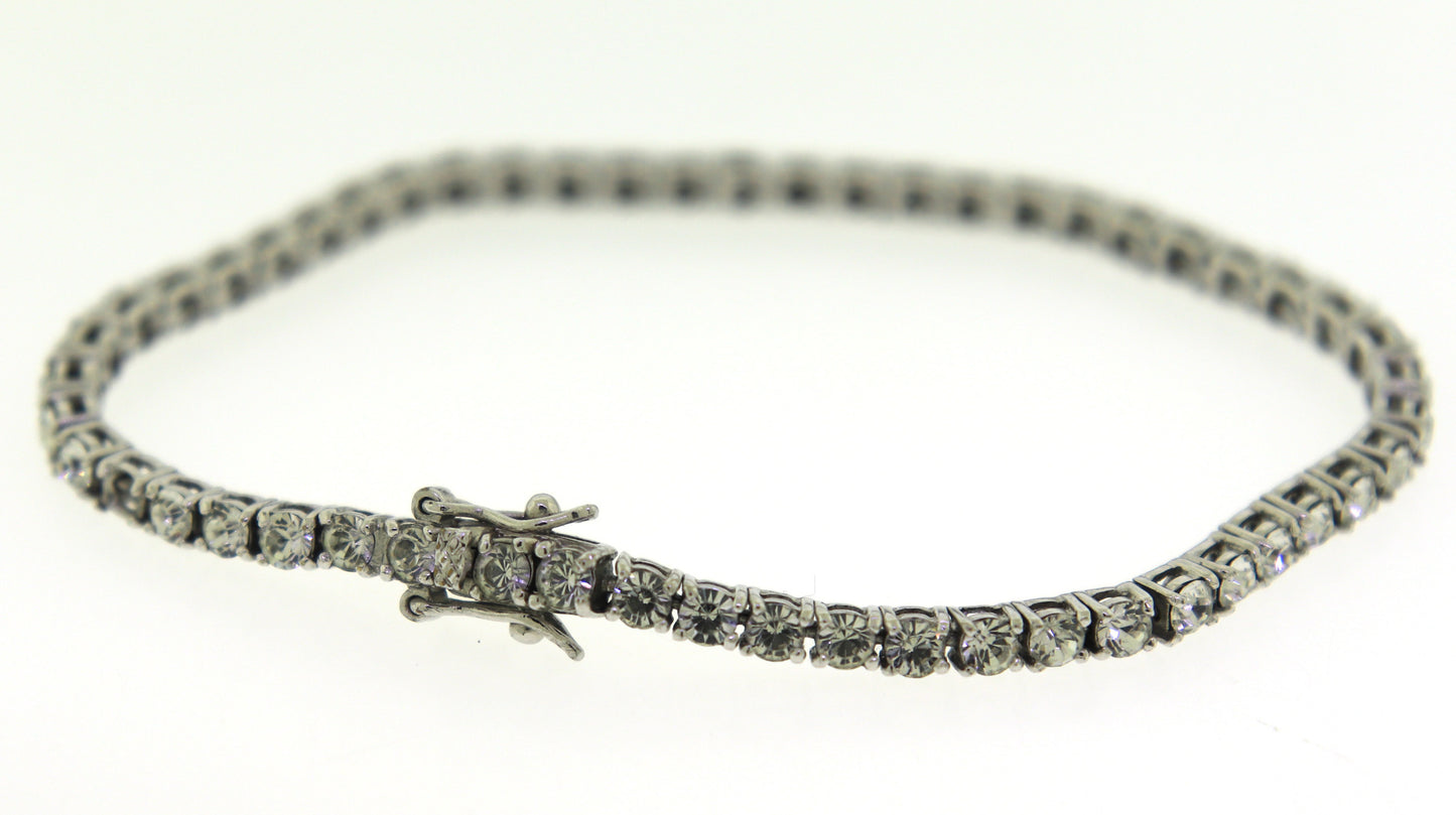 925 Sterling Silver Cubic Zirconia Tennis Bracelet