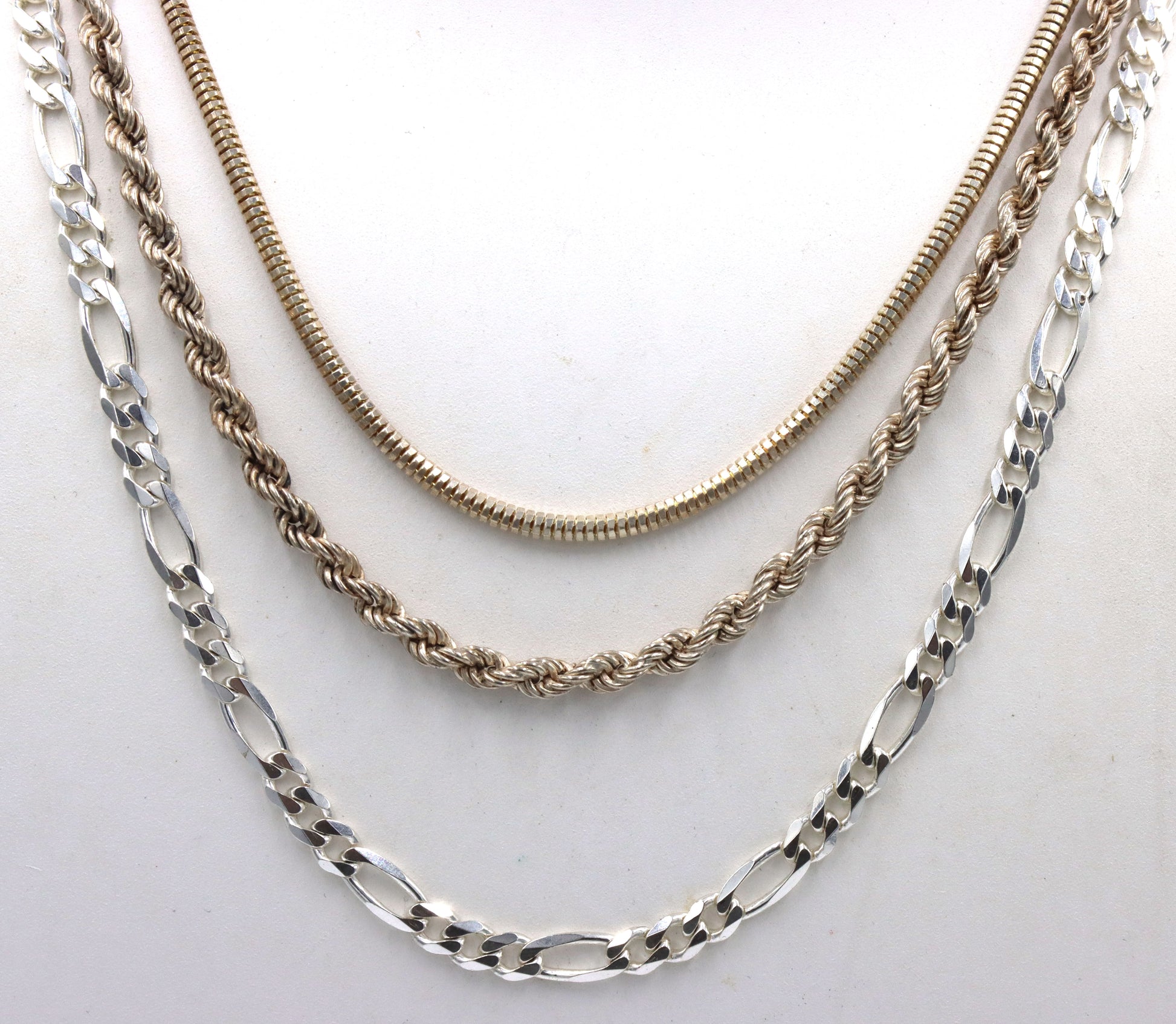 Group lot of 3 925 sterling silver chains