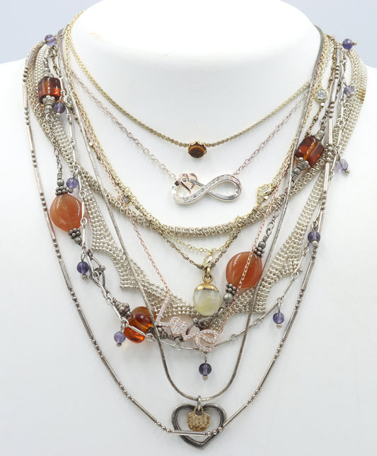 Group lot of 11 Vintage 925 sterling silver necklaces