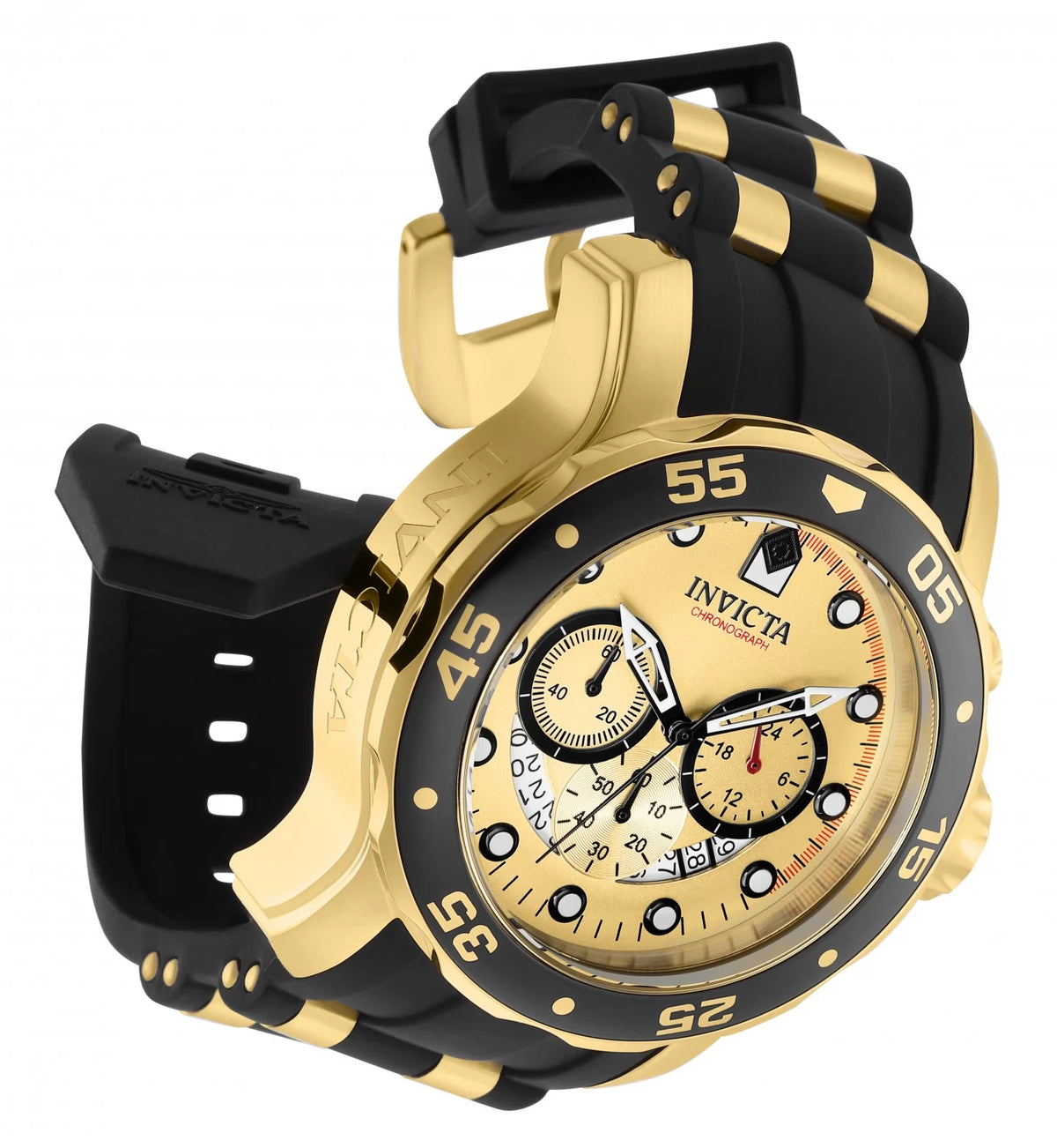 Invicta Women's Pro Diver Quartz 3 Hand Gold Dial Watch