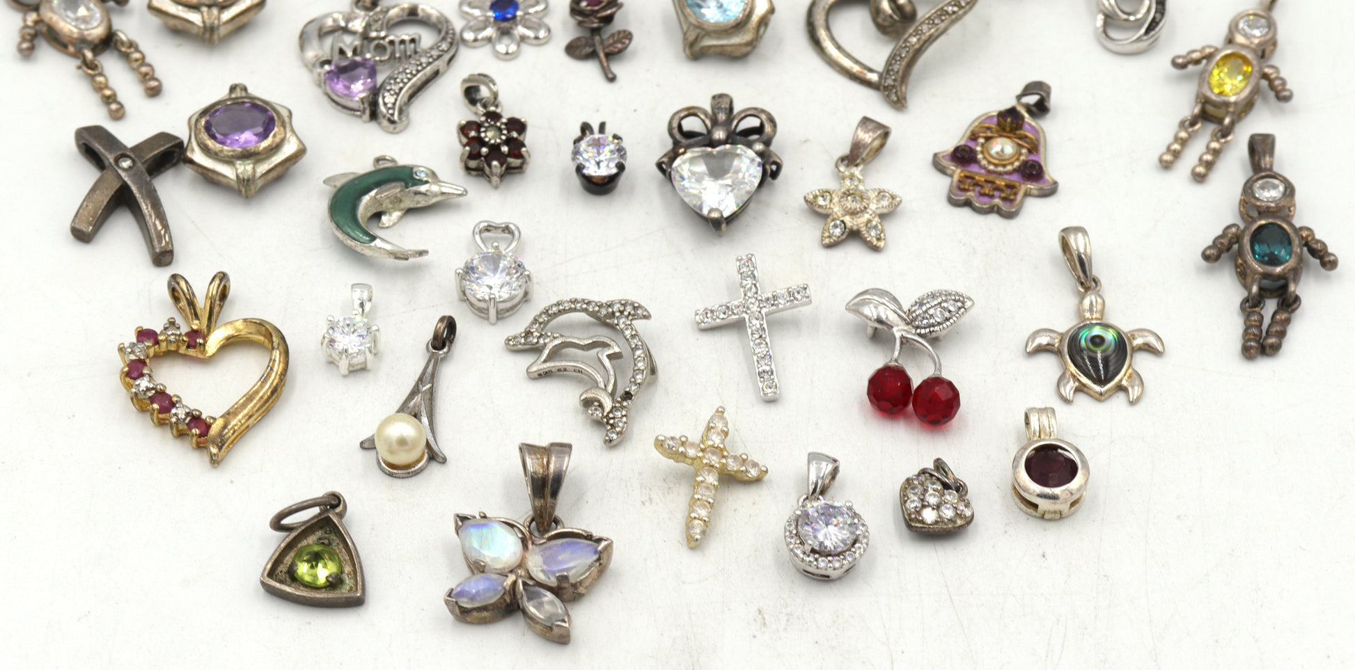 Group lot of Vintage 925 sterling silver pendants