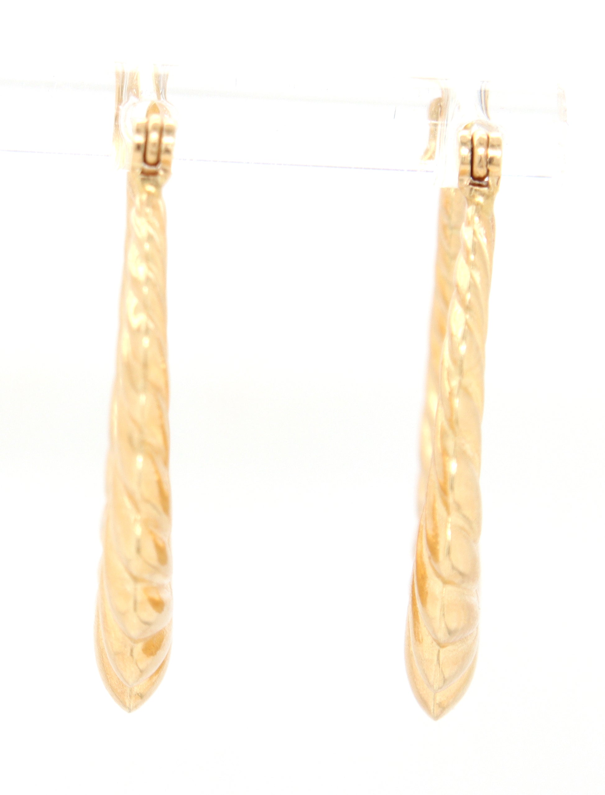 14kt Yellow gold shrimp hoop earrings