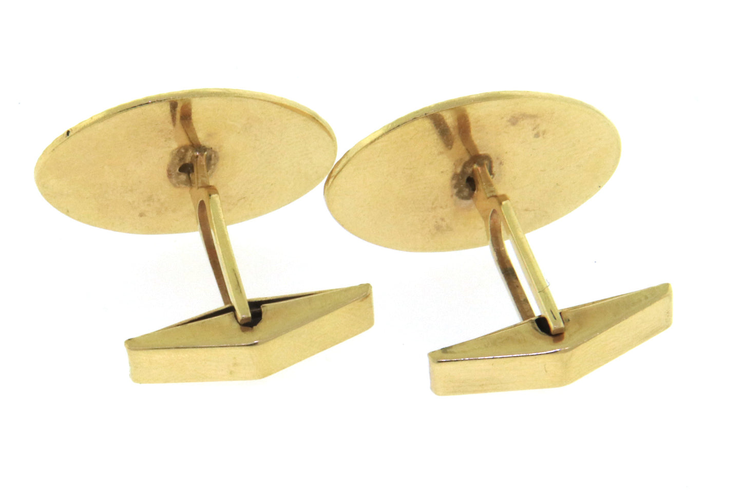 Elegant 14KT Yellow Gold Cufflinks with Diamond accents