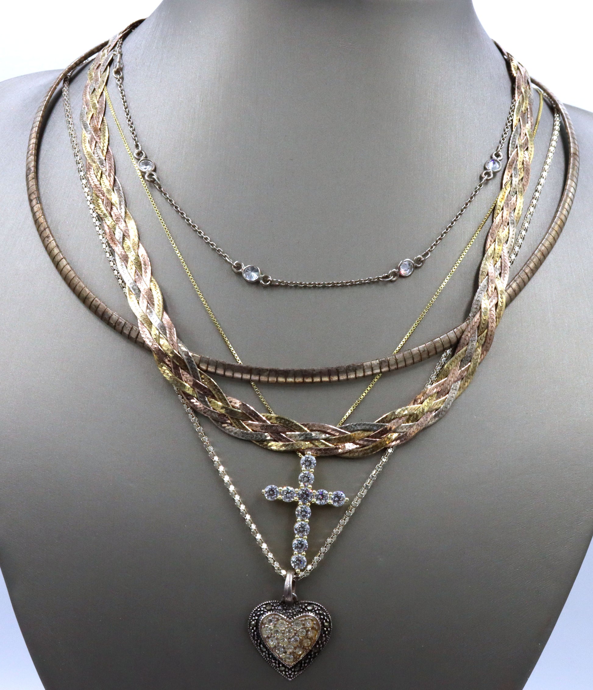 Group lot of 5 Vintage 925 sterling silver necklaces