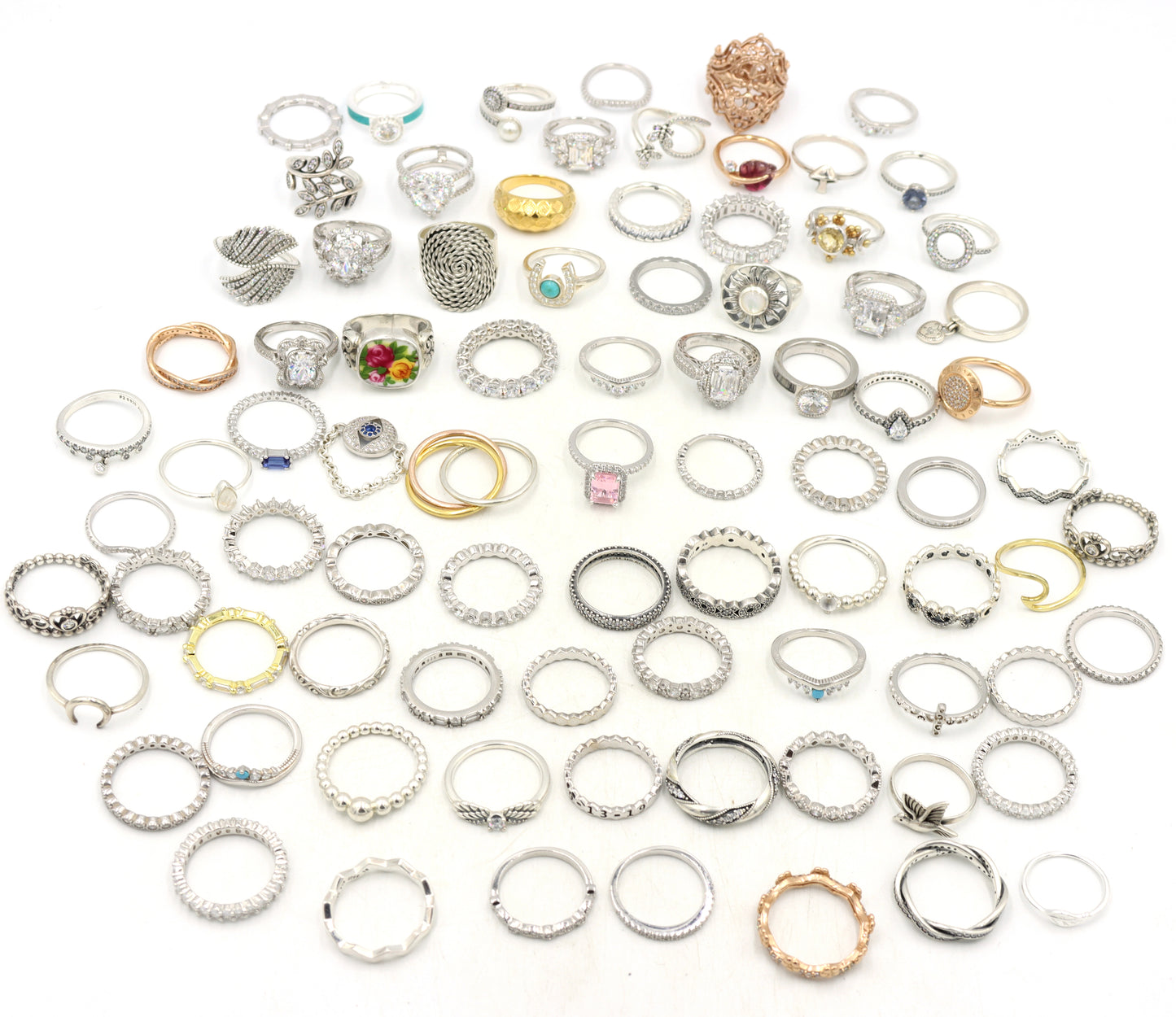 Big group lot of 925 sterling silver rings