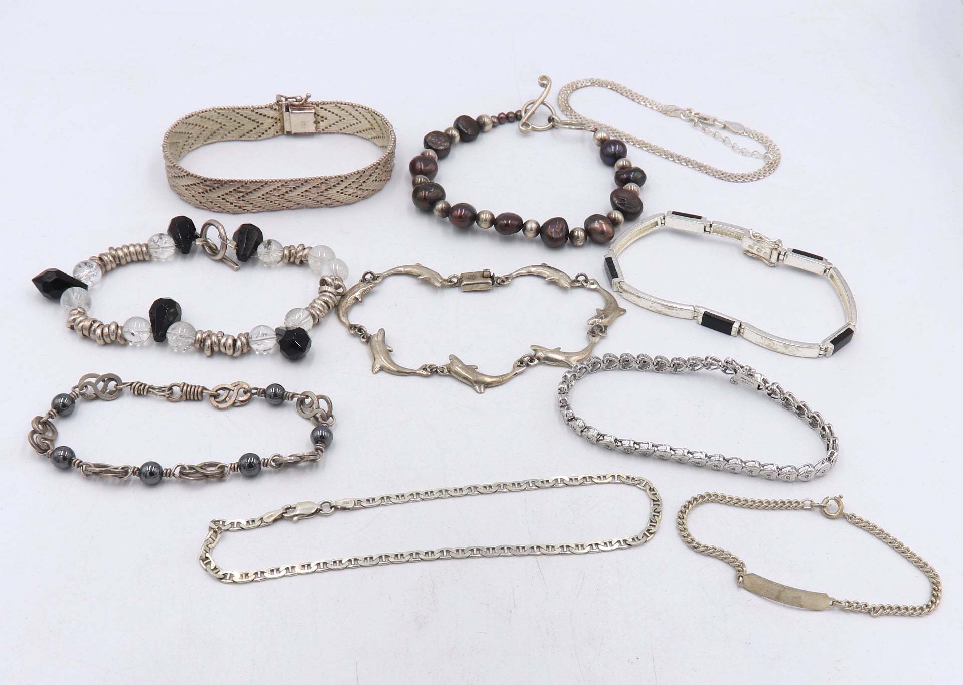 Lot of vintage 925 sterling silver bracelets