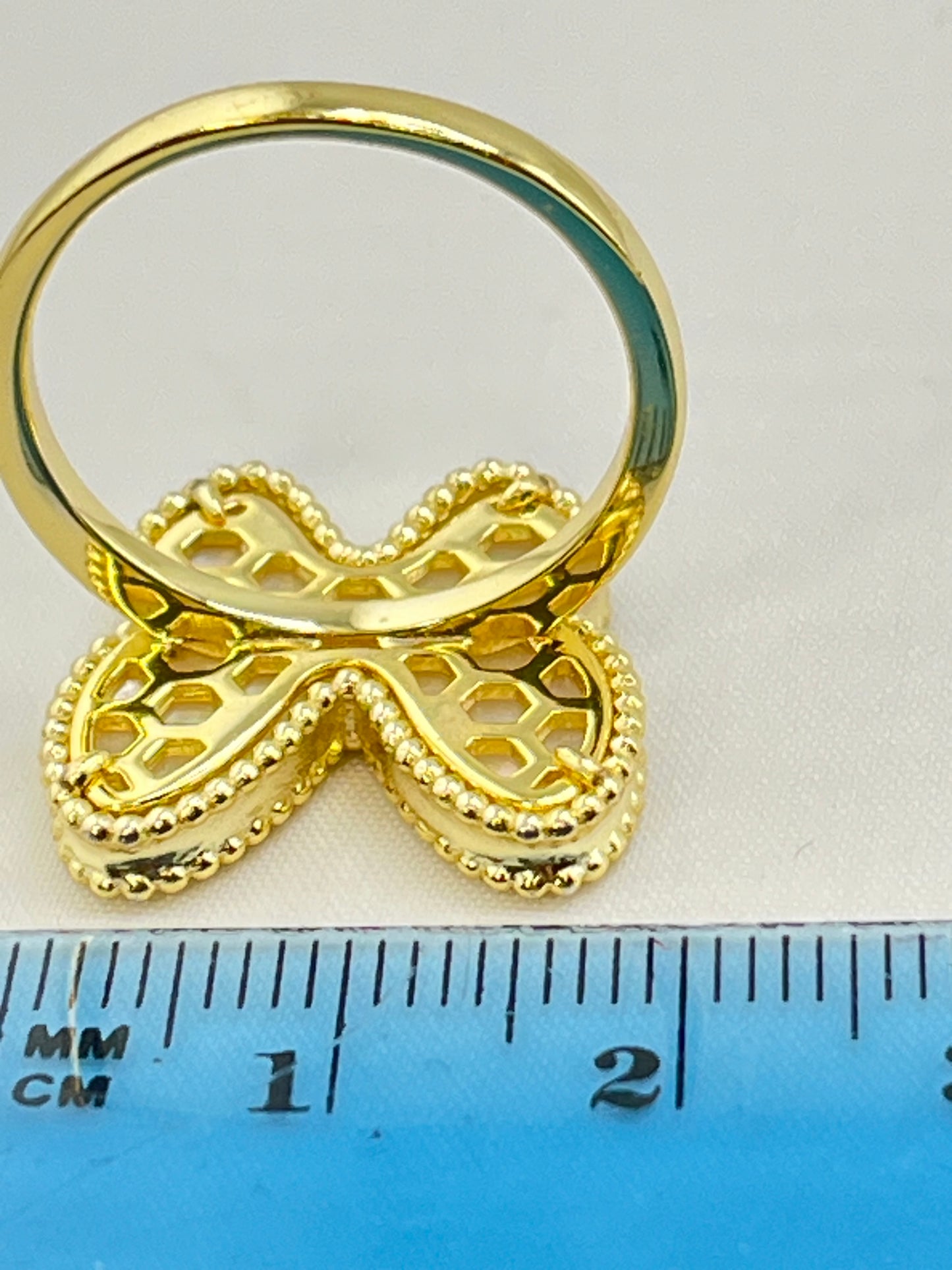 925 Sterling Silver Mother Of Pearl Butterfly Ring