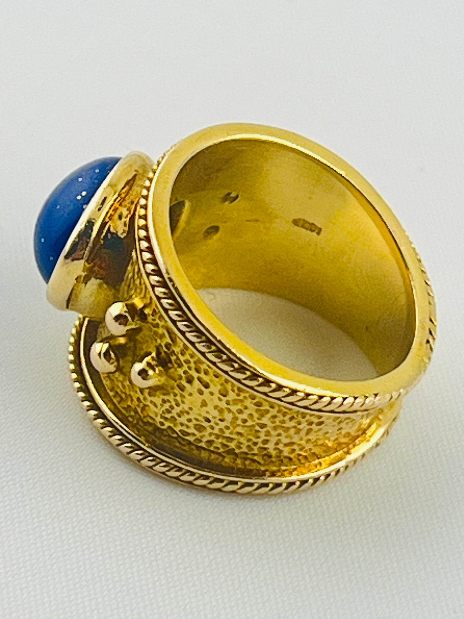 14KT Yellow Gold Etruscan Style Lapis Ring