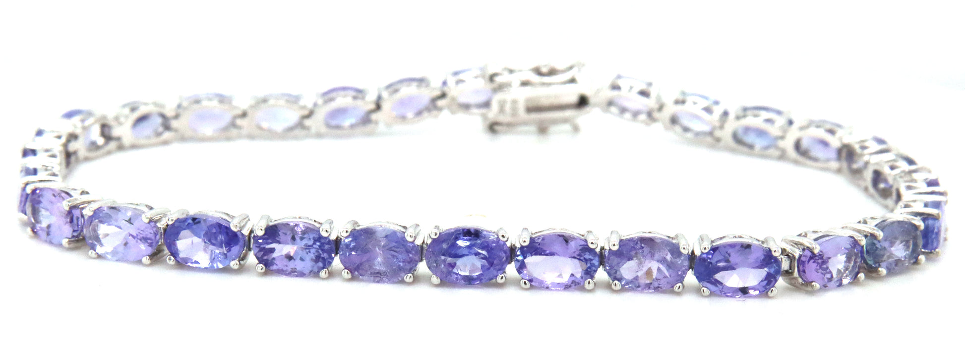 925 sterling silver oval cut tanzanite tennis bracelet