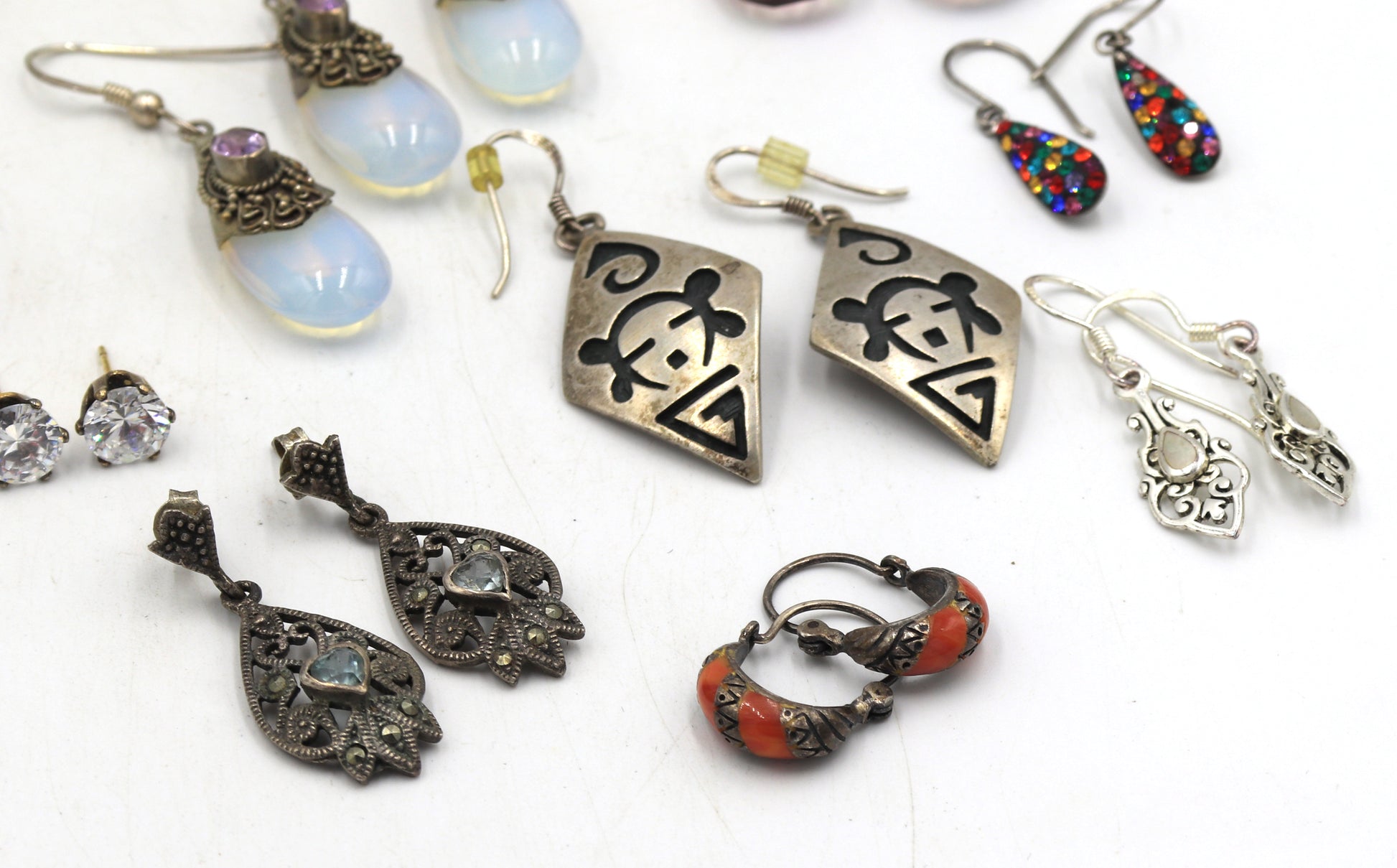 Group lot of Vintage 925 sterling silver earrings