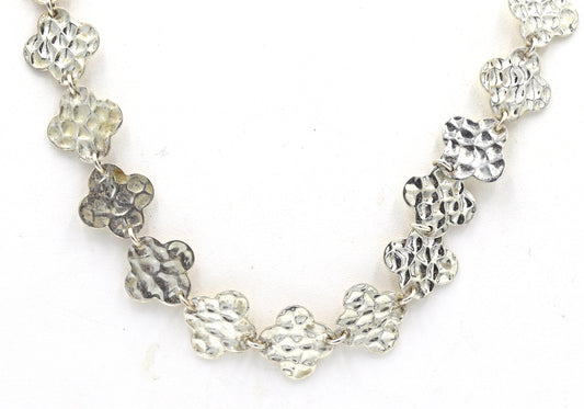 Heidi Klum 925 sterling silver signed clover station necklace