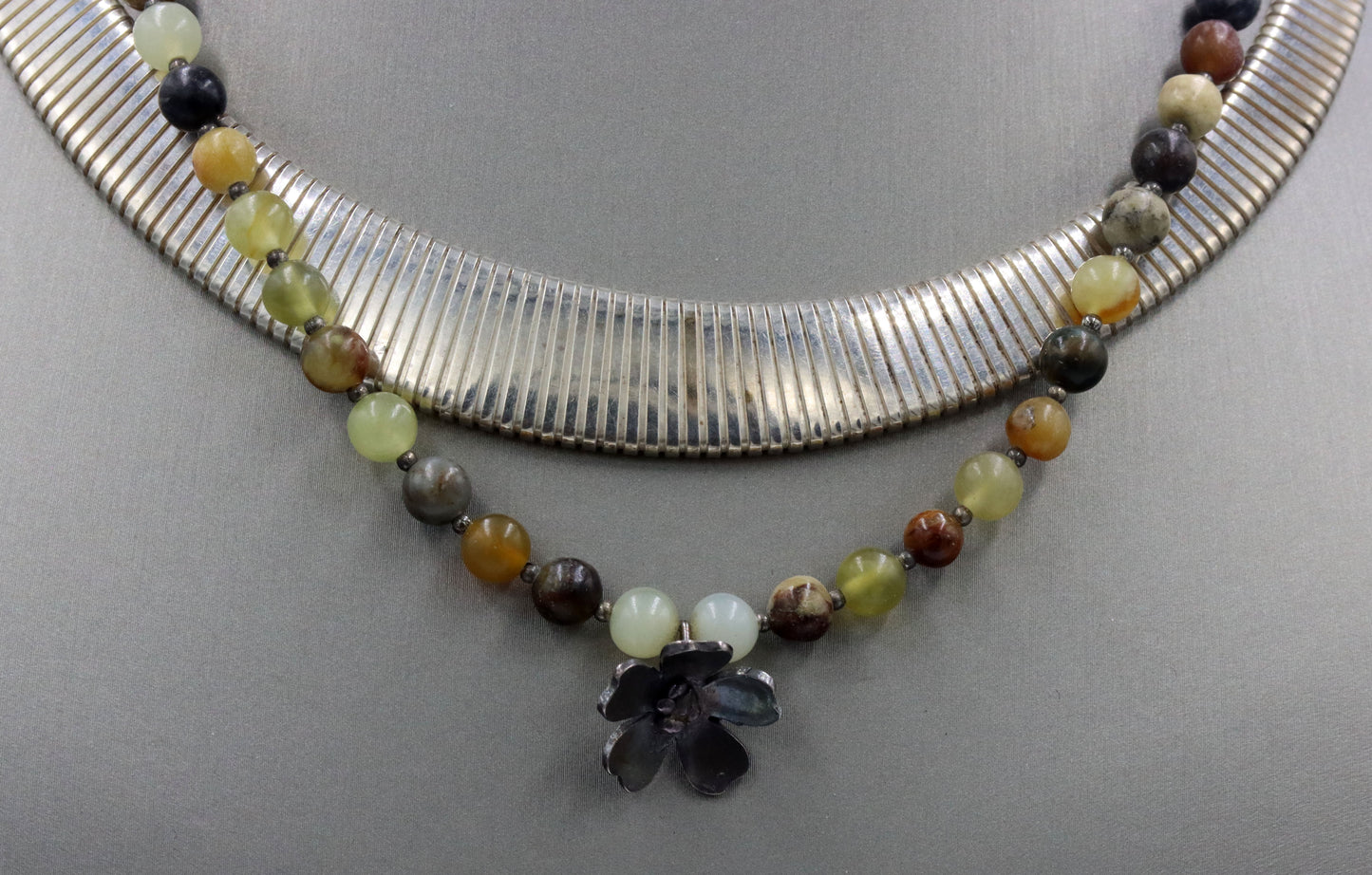 Group lot of 2 vintage 925 sterling silver necklaces