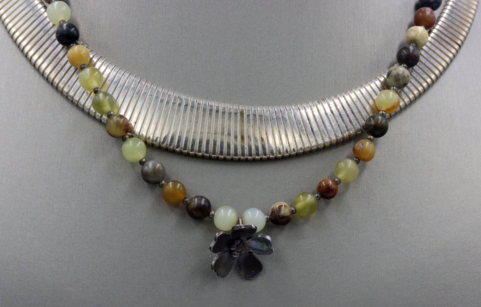 Group lot of 2 vintage 925 sterling silver necklaces