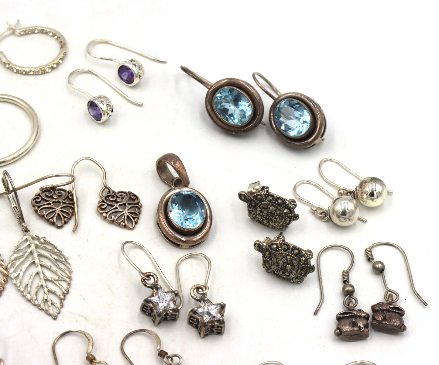Group lot of vintage 925 sterling silver earrings