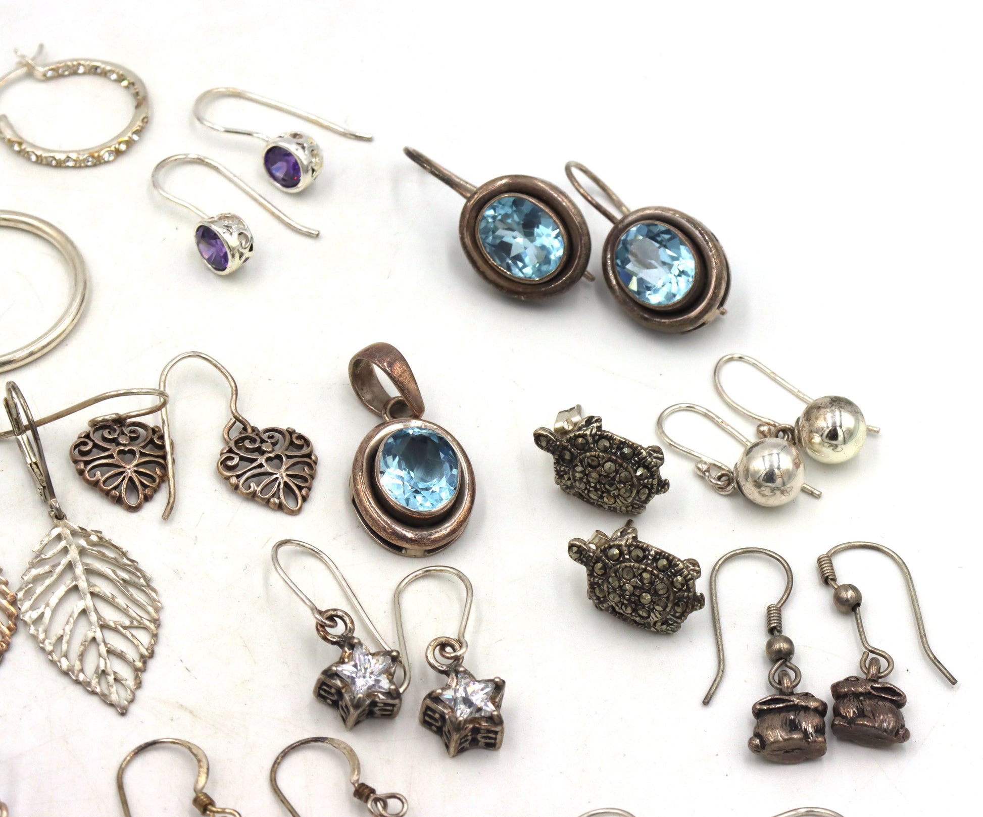 Group lot of vintage 925 sterling silver earrings