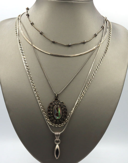 Vintage 925 sterling silver group lot of 6 vintage 925 sterling silver necklaces