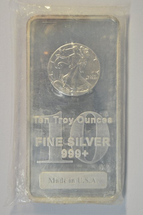 Walking Liberty Design 10 oz .999 Fine Silver Bar