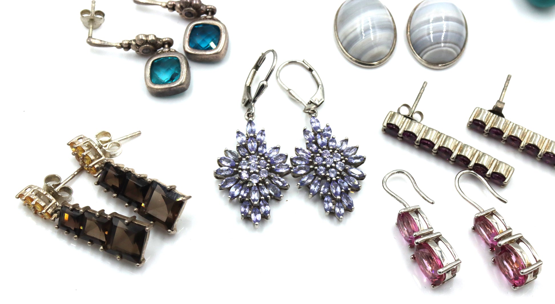 Group lot of Vintage 925 sterling silver earrings
