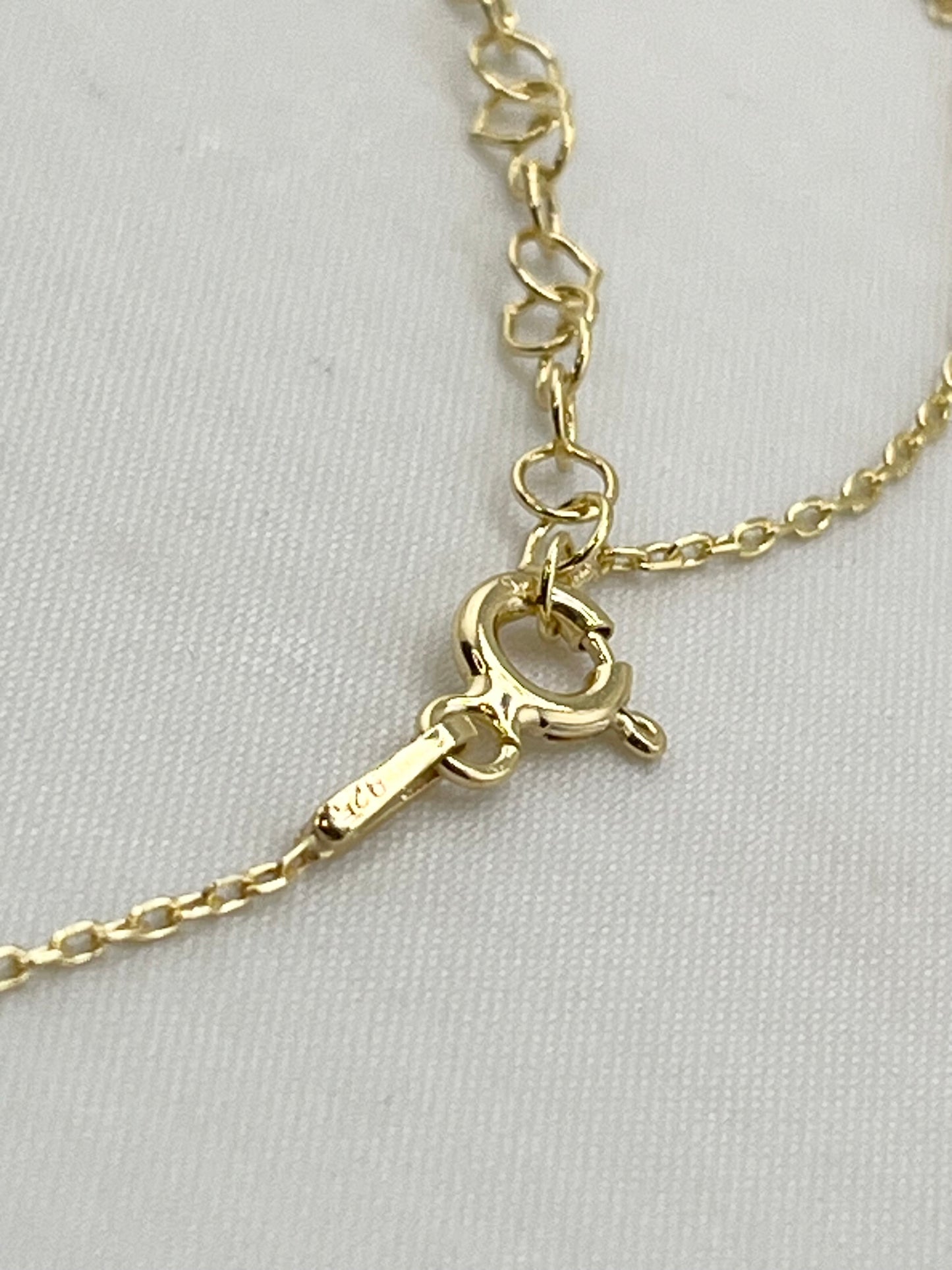 925 Sterling Silver Gold Tone Eye Shaped Evil Eye Necklace