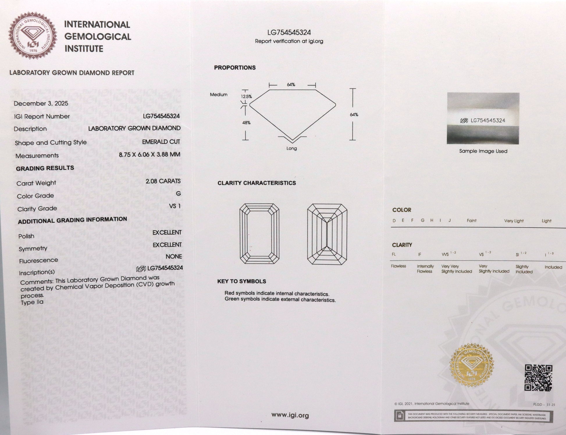 2.08ct Lab grown diamond in baguette natural diamond setting