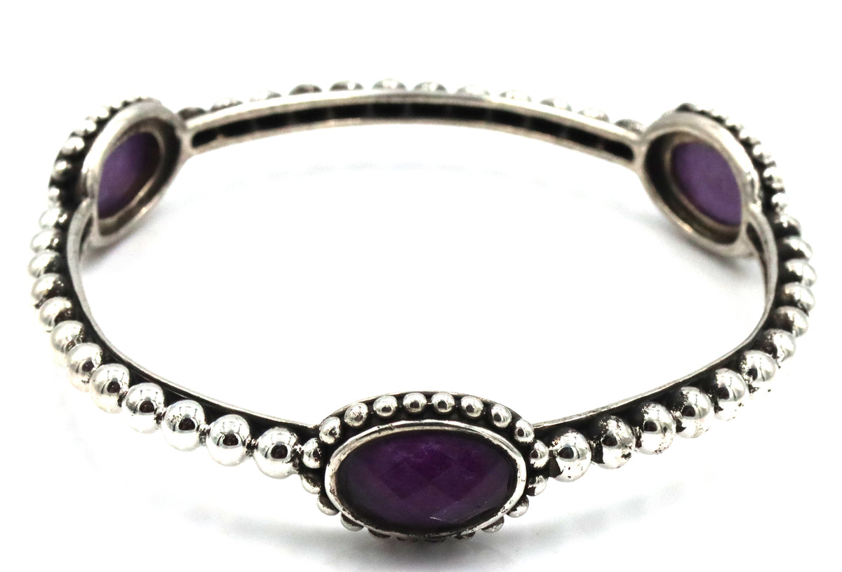 Lagos Maya oval stone bangle bracelet