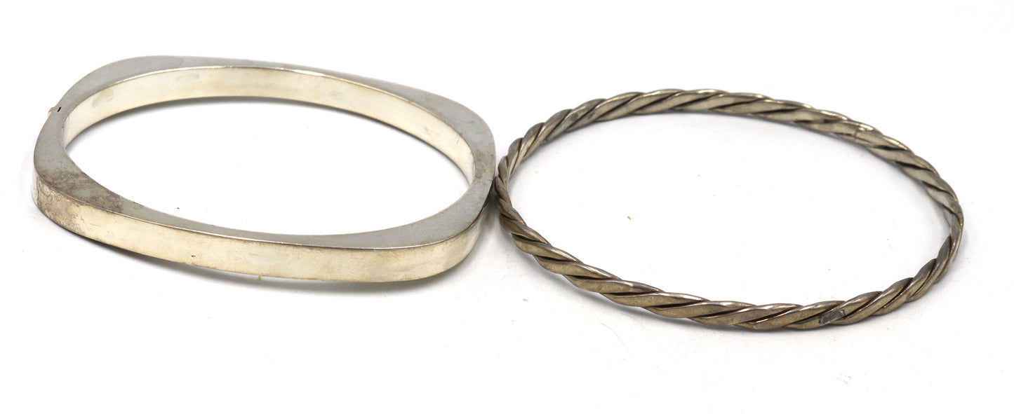 Group lot of Vintage 925 sterling silver bangles