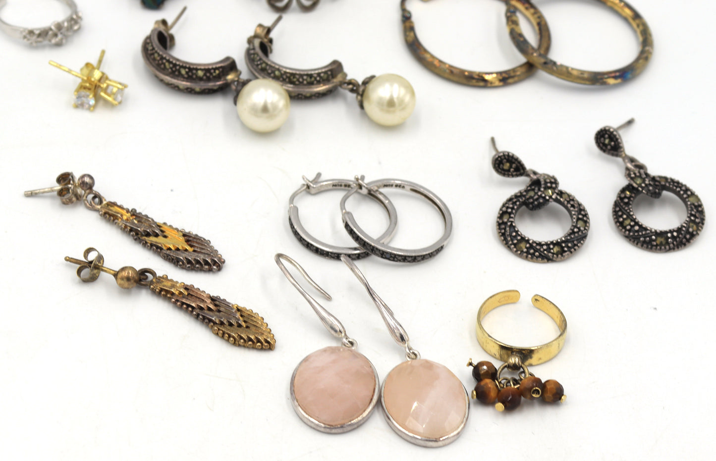 Group lot of Vintage 925 sterling silver earrings and rings