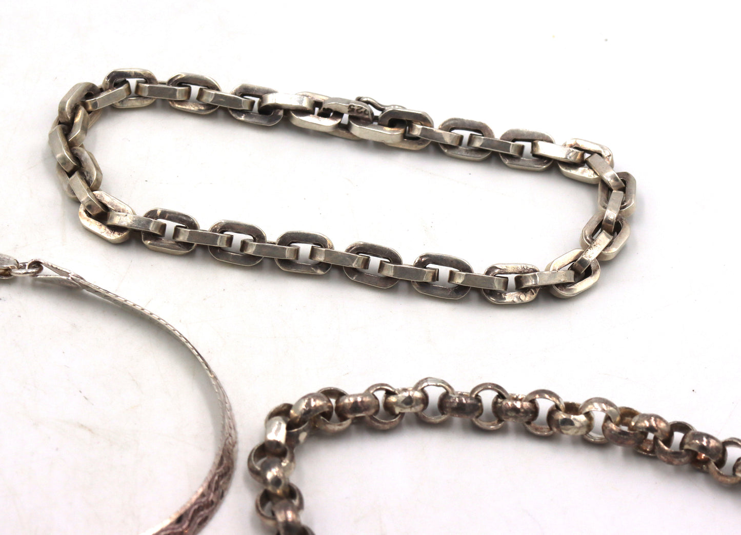 Group lot of 4 vintage 925 sterling silver bracelets
