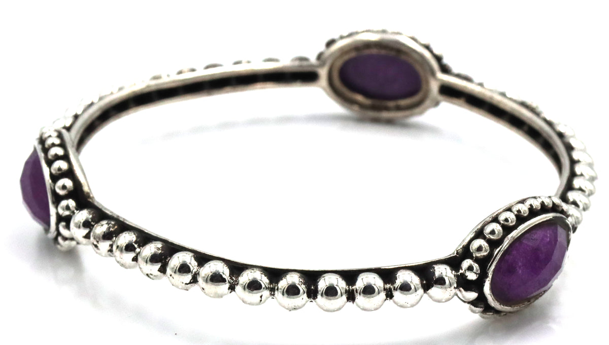 Lagos Maya oval stone bangle bracelet