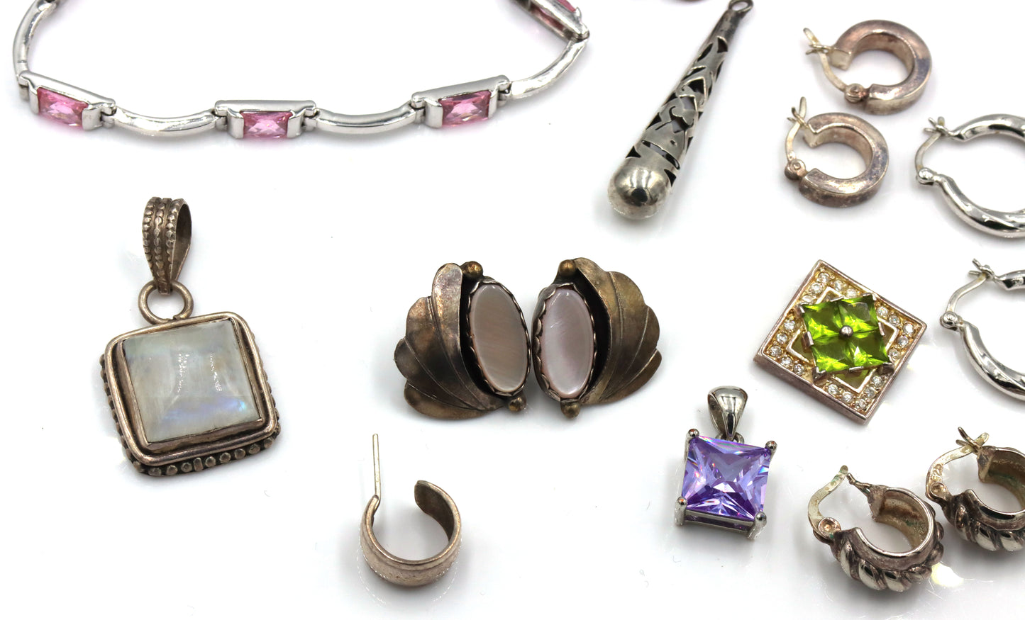 Vintage 925 sterling silver group lot of mis jewelry