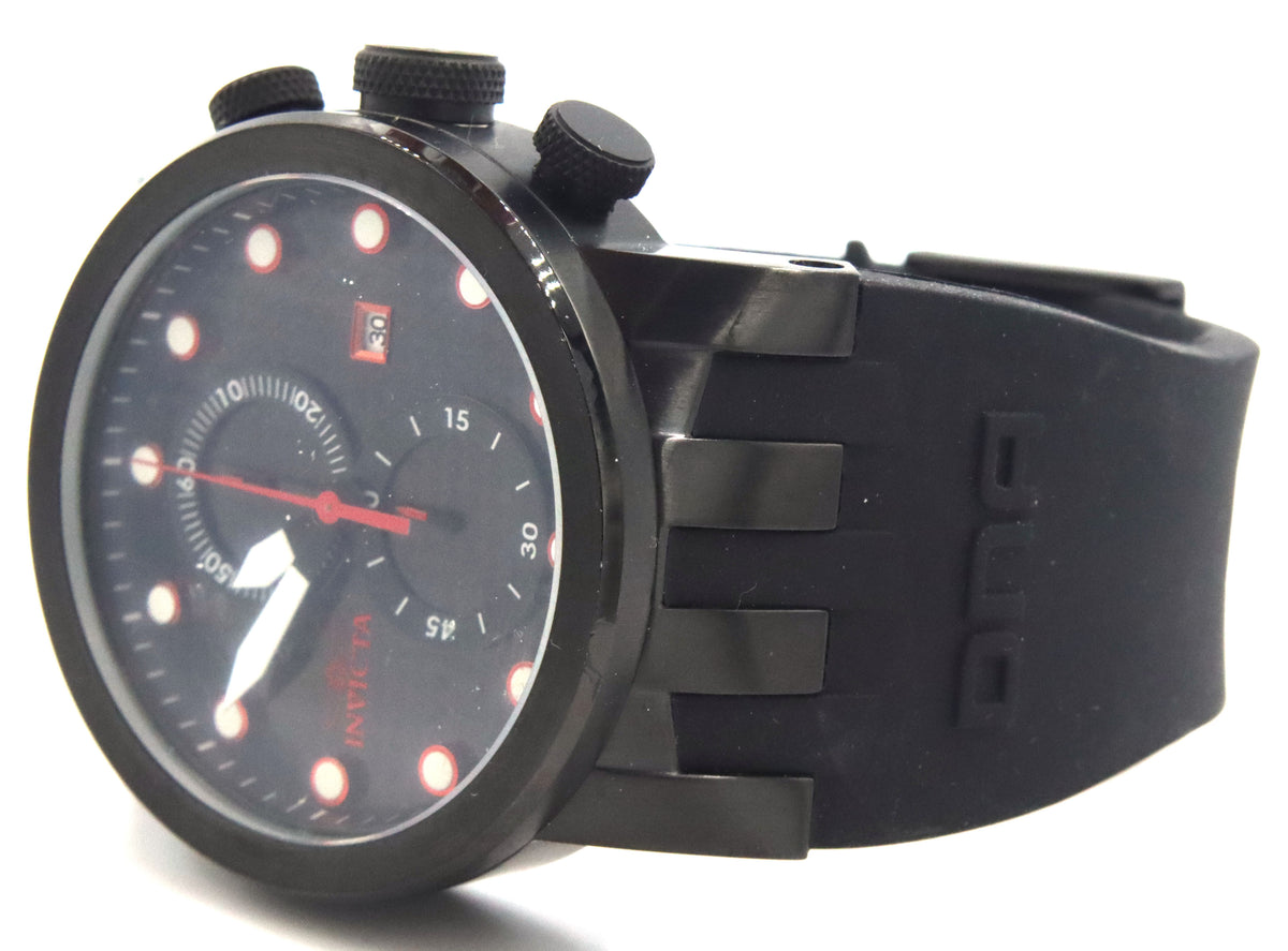 Invicta DNA racer black Carbon fiber dial Silicone strap chronograph watch
