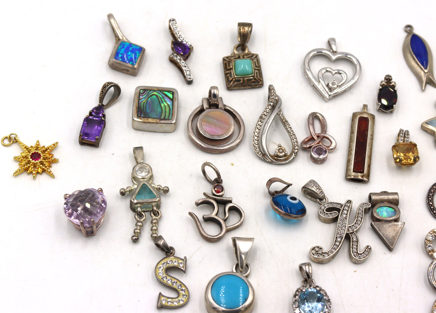 Group lot of Vintage 925 sterling silver pendants