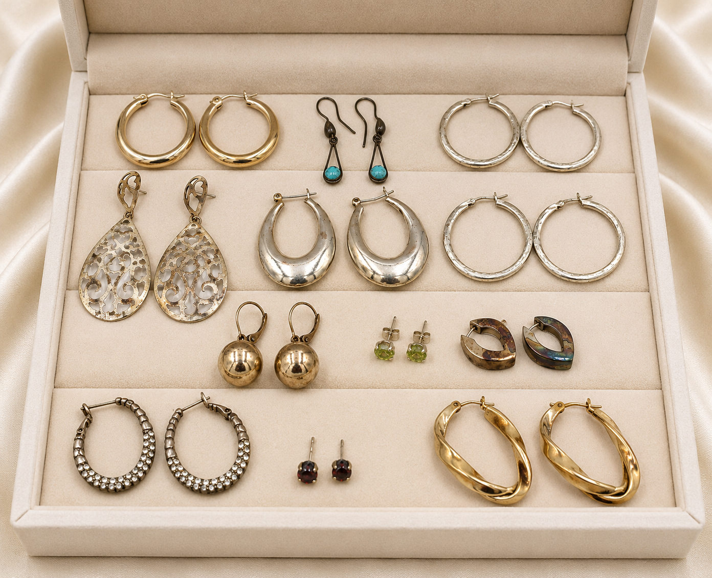 Group lot of Vintage 925 sterling silver earrings