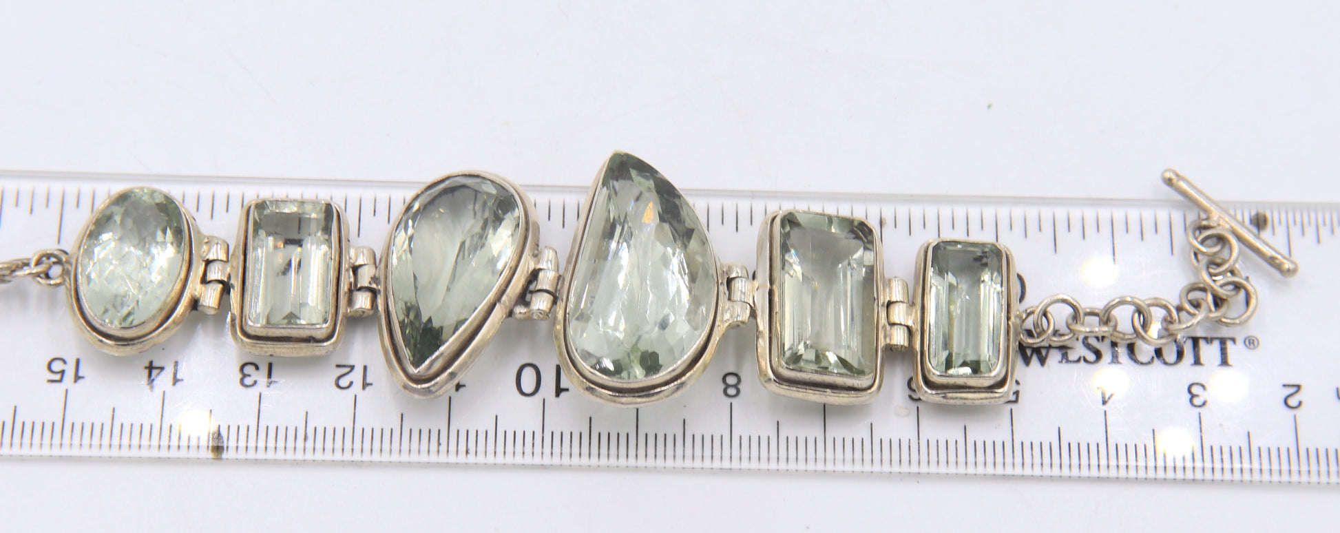 Set of 925 Sterling Silver Green Amethyst Jewelry