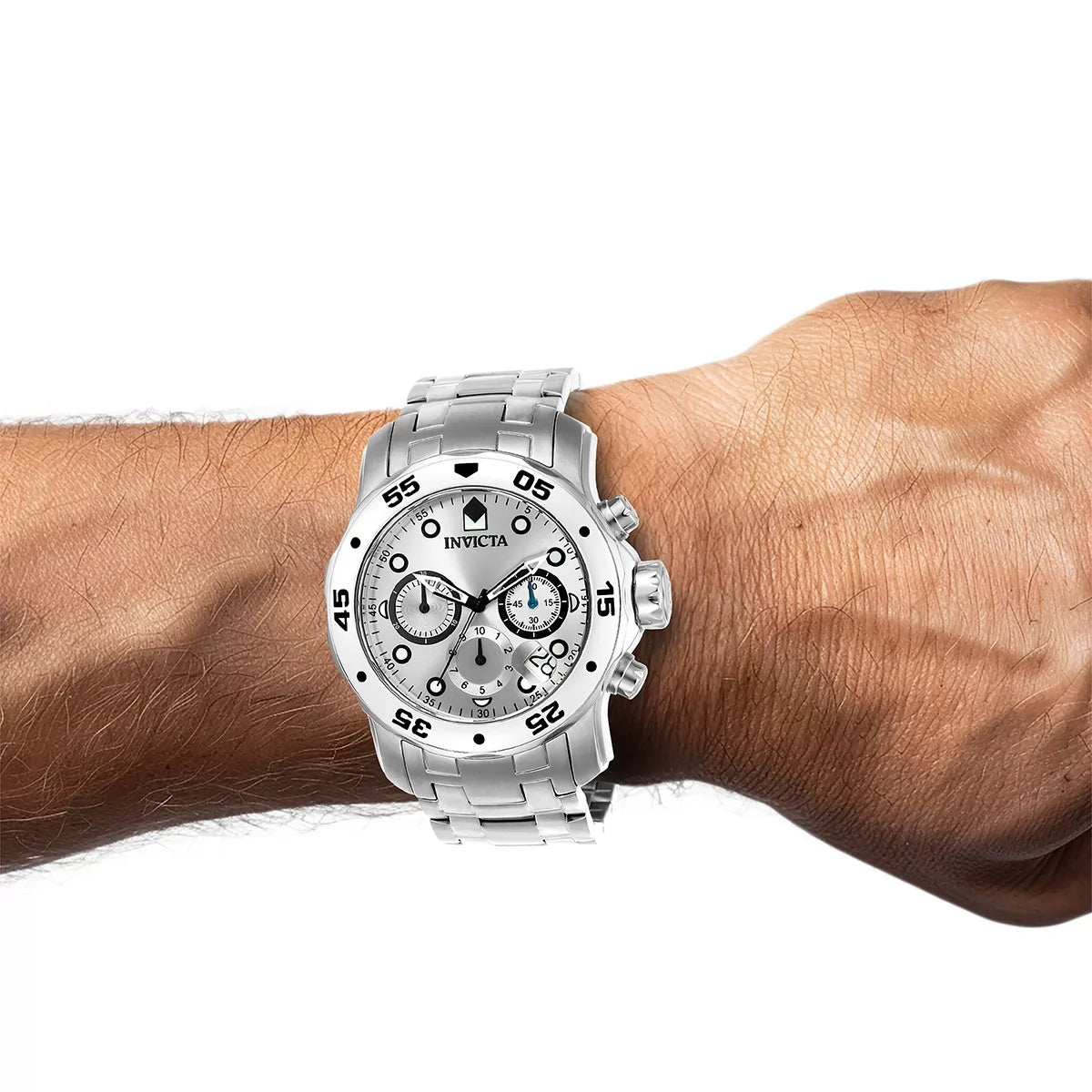 Invicta Men's Pro Diver Quartz Chronograph Silver Dial Watch