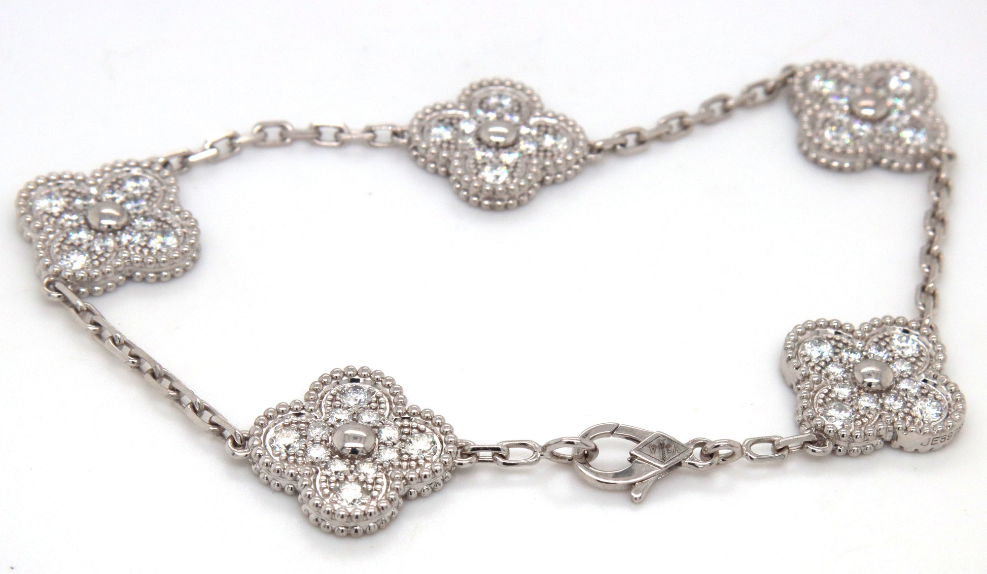 18KT White Gold Five Motifs Diamond Bracelet